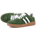 Tênis Essence Feminino em Couro Mr Gutt com Listras - Ref. 2201- Camurça Verde