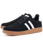 Tênis Essence Feminino em Couro Mr Gutt com Listras - Ref. 2201-Preto Camurça 