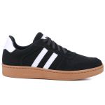 Tênis Essence Feminino em Couro Mr Gutt com Listras - Ref. 2201-Preto Camurça 