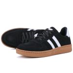 Tênis Essence Feminino em Couro Mr Gutt com Listras - Ref. 2201-Preto Camurça 