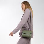 Bolsa Stella Tiracolo Mr. Gutt em Couro Legítimo Verde Oliva - Ref-B815-Oliva 