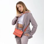 Bolsa Stella Tiracolo Mr. Gutt em Couro Legítimo Laranja - Ref-B-815-Laranja