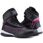 Bota Feminina De Treino Mr. Gutt em Couro Legítimo - Ref. 005 Preto/Rosa