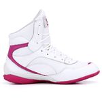 Bota De Treino Musculação Mr Gutt Branco Com Rosa - Ref 007 Bco/Rosa