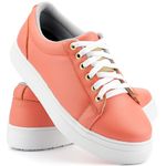 Tênis Unidunitê Casual Feminino Mr. Gutt Em Couro - Ref. 1150 Coral