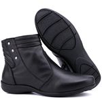 Bota Rasteira De Couro Cano Curto Preto - Ref. 1703 Pto