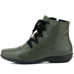 Bota Rasteira De Couro Cano Curto Verde Em Couro - Ref. 1707 Verde