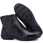 Bota Rasteira De Couro Cano Curto Preto - Ref. 1803 Pto