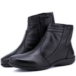 Bota Rasteira De Couro Cano Curto Preto - Ref. 1803 Pto