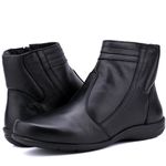 Bota Rasteira De Couro Cano Curto Preto - Ref. 1803 Pto