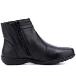 Bota Rasteira De Couro Cano Curto Preto - Ref. 1803 Pto