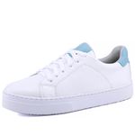 Tênis Sophia Casual Feminino em Couro Mr Gutt - Ref. 2401 Branco/Azul