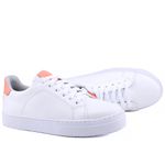 Tênis Sophia Casual Feminino em Couro Mr Gutt - Ref. 2401 Branco/Laranja