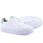 Tênis Sophia Casual Feminino em Couro Mr Gutt - Ref. 2401 Branco/Verde