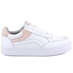 Tênis Pietra Casual Feminino em Couro Mr Gutt - Ref. 2601 Branco/Nude outlet da black 2024