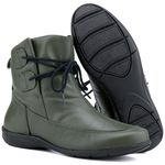 Bota Rasteira De Couro Cano Curto Verde Militar - Ref. 2901 Verde