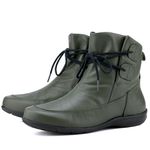 Bota Rasteira De Couro Cano Curto Verde Militar - Ref. 2901 Verde