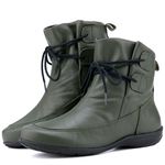 Bota Rasteira De Couro Cano Curto Verde Militar - Ref. 2901 Verde