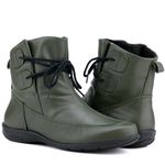 Bota Rasteira De Couro Cano Curto Verde Militar - Ref. 2901 Verde