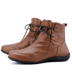 Bota Rasteira De Couro Cano Curto Chocolate - Ref. 2901 Chocolate