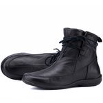 Bota Rasteira De Couro Cano Curto Preto - Ref. 2901 Preto