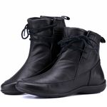 Bota Rasteira De Couro Cano Curto Preto - Ref. 2901 Preto