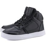 Bota Sneaker Casual Mr Gutt Em Couro Legí­timo Preto - Ref. 3014 Pto/Pto