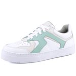 Tênis Yasmin Casual Feminino em Couro Mr Gutt - Ref. 3201 Verde/Off White