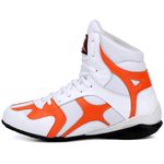 Bota Sporting Treino Fitness Mr. Gutt em Couro Branco Laranja - Ref. 510 Bco/Laranja