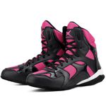 Bota Sporting Treino Fitness Mr. Gutt em Couro Preto Com Rosa - - Ref. 510 Pto/Rosa