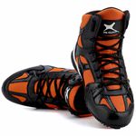 Bota Sporting Treino Fitness Mr. Gutt em Couro Preto Laranja - - Ref. 510 Pto/Laranja