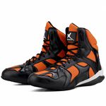 Bota Sporting Treino Fitness Mr. Gutt em Couro Preto Laranja - - Ref. 510 Pto/Laranja