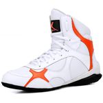 Bota Treiner Fitness Mr. Gutt em Couro Branco e Laranja - Ref. 610 Bco/Laranja