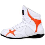 Bota Treiner Fitness Mr. Gutt em Couro Branco e Laranja - Ref. 610 Bco/Laranja