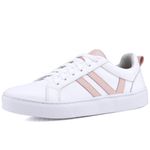 Tênis Julia Casual Feminino em Couro Mr Gutt Branco - Ref. V6F - Branco/Nude