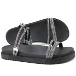 Sandalia Papete Mr. Gutt Strass Preto