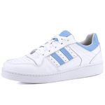 Tênis Melani Casual Feminino em Couro Legítimo - Ref. N3 Branco/Azul