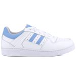 Tênis Melani Casual Feminino em Couro Legítimo - Ref. N3 Branco/Azul