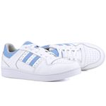 Tênis Melani Casual Feminino em Couro Legítimo - Ref. N3 Branco/Azul