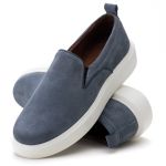 5511 Sapato Slip On Milano Camurça Azul Claro