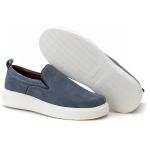 5511 Sapato Slip On Milano Camurça Azul Claro