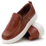 5514 Sapato Masculino Em Couro Slip On Milano Castor