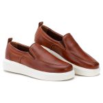 5514 Sapato Masculino Em Couro Slip On Milano Castor