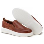 5514 Sapato Masculino Em Couro Slip On Milano Castor