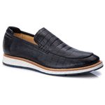 Loafer Elite Couro Premium Croco Preto