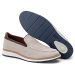 Sapato Masculino Elite Couro Premium Camurça Areia