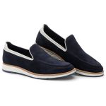 Sapato Masculino Elite Couro Premium Camurça Marinho