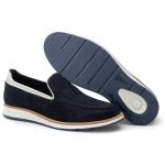 Sapato Masculino Elite Couro Premium Camurça Marinho