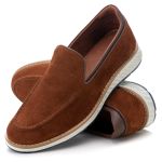 Sapato Masculino Elite Couro Premium Camurça Castor