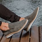 Loafer Elite Couro Premium Camurça Grafite